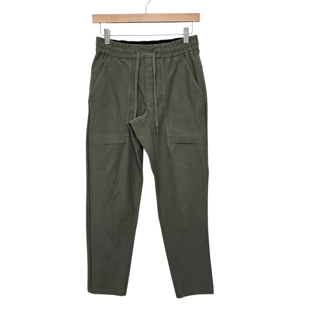 Lululemon Mens Bowline Pant Utilitech 30" Olive Green Twill Jogger sz XS Tapered